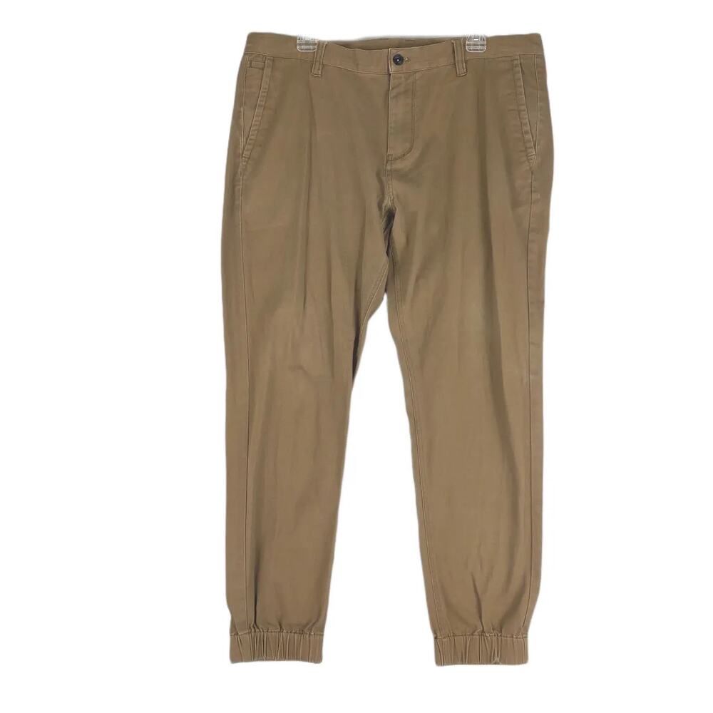 Empyre Jogger Chino Men's 38x28.5 Elastic Ankle Brown Pants, Skater Streetwear
